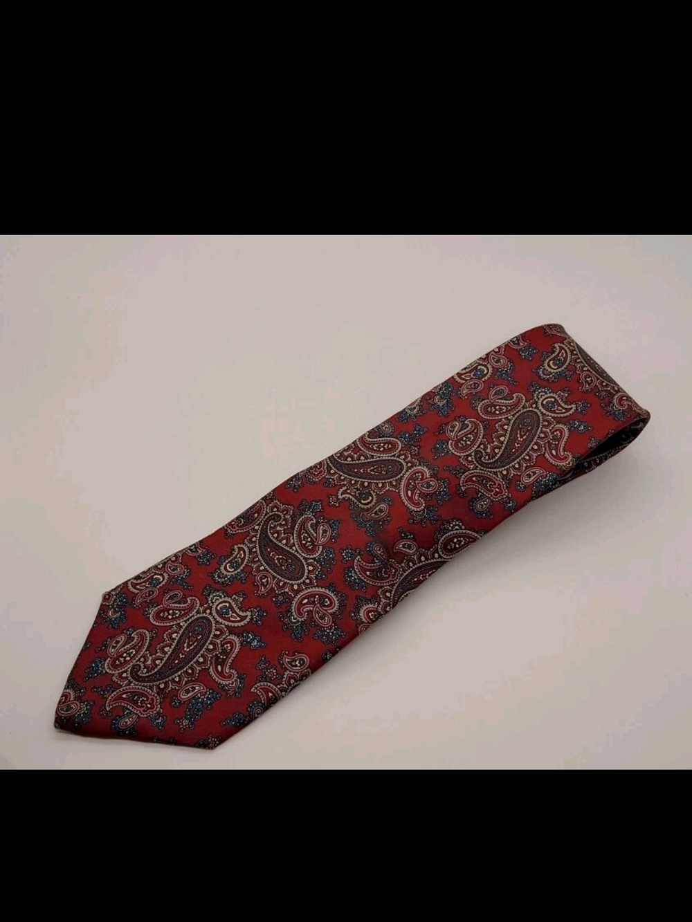 Dior Red Paisley Silk Tie - Picture 5 of 6